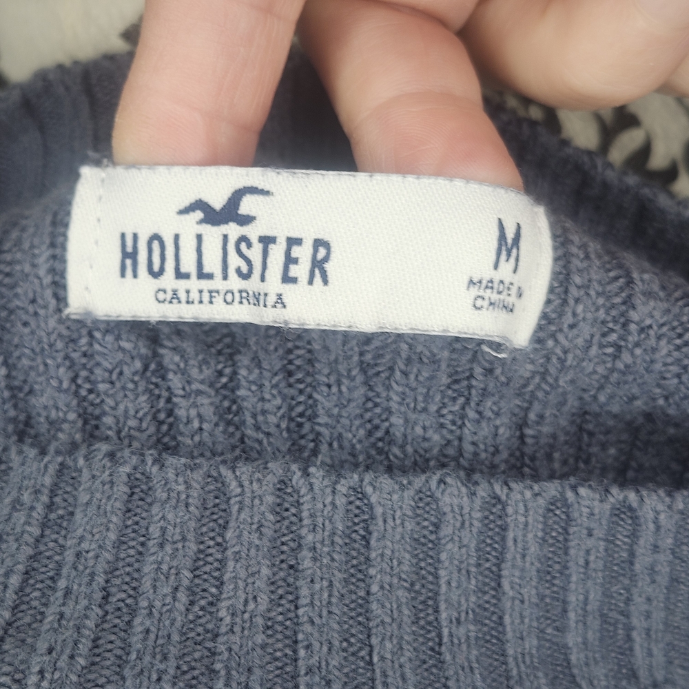 HOLLISTER Blue Cropped Sweater - Medium - Picture 4 of 5